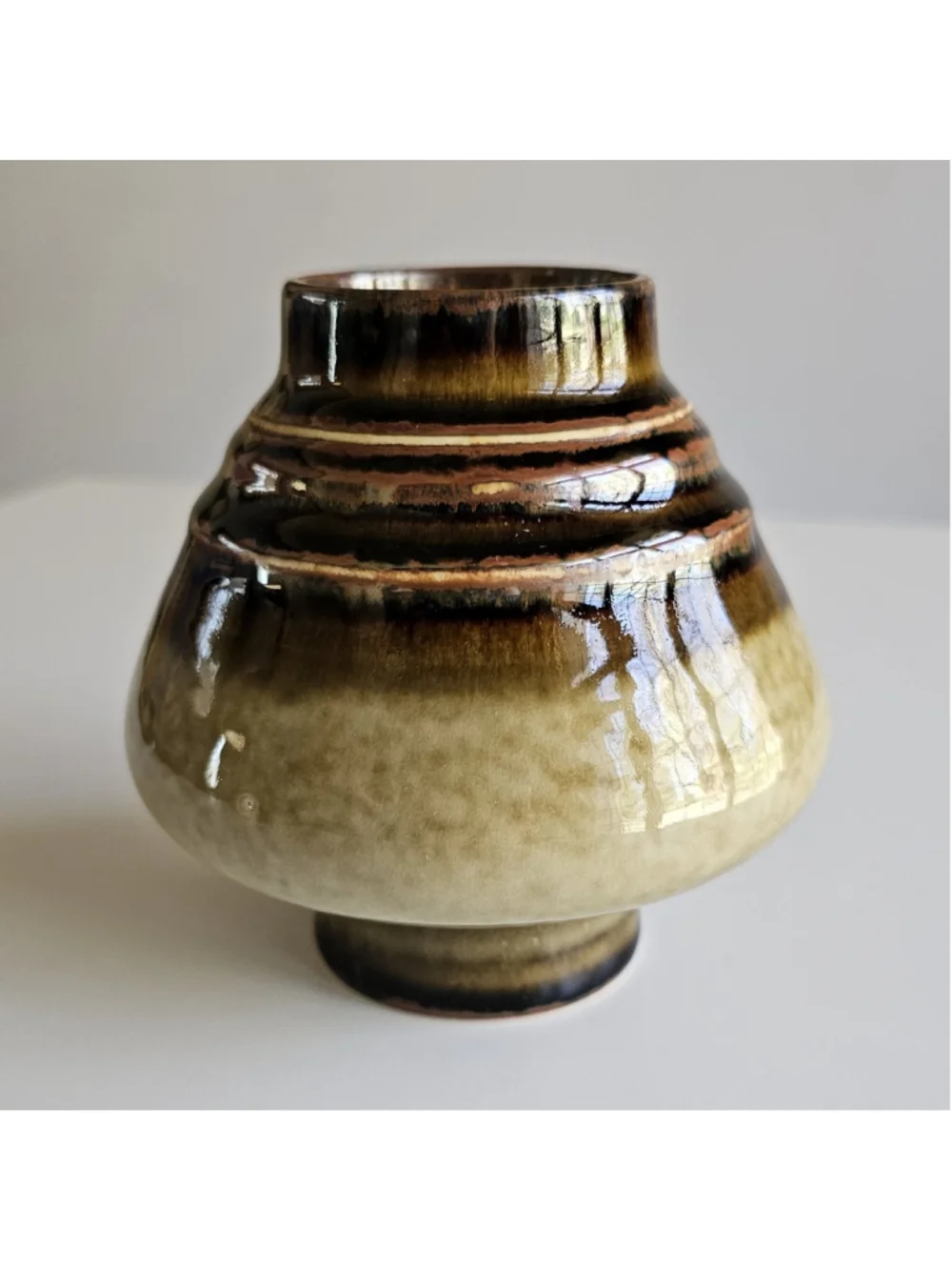 Rörstrand Sweden BAMBOO Vase Olle Alberius Mid Century Modern Art Pottery 4.5